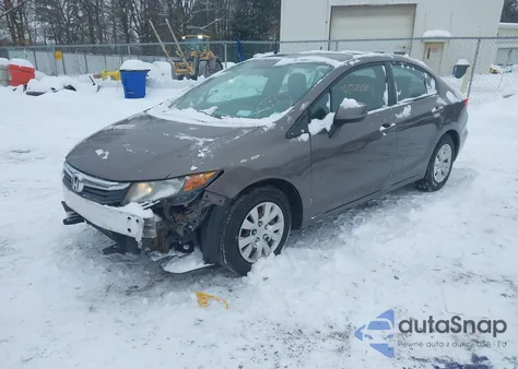 2012 Honda Civic Lx z USA, uszkodzony, nr VIN 2HGFB2F53CH594524